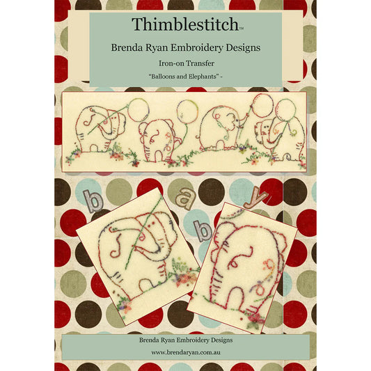 Thimblestitch - Brenda Ryan Embroidery Designs - Balloons and Elephants