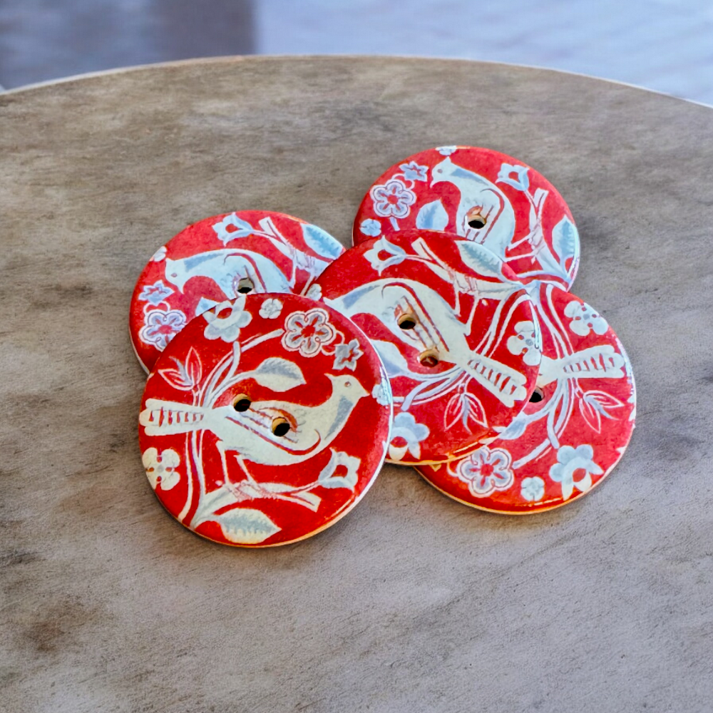 Ceramic Button | Warner Textile Large Round 27mm BW90