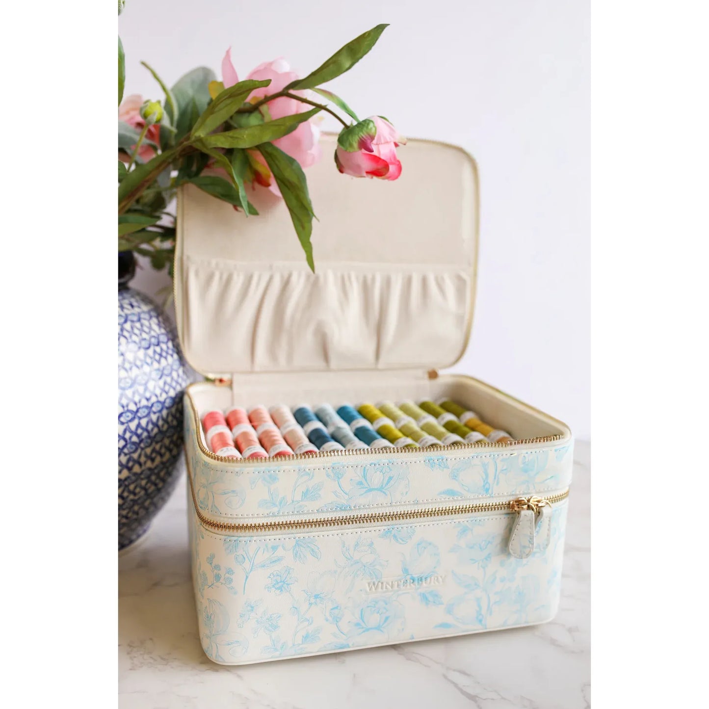 WinterBury Rika King Collection Two-Tiered Needlework Case