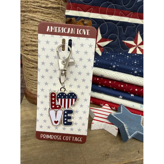 Primrose Cottage  | Scissor / Zipper Fob Charm - American Love