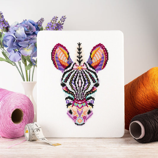 Meloca Designs | Mandala Zebra Cross Stitch Pattern