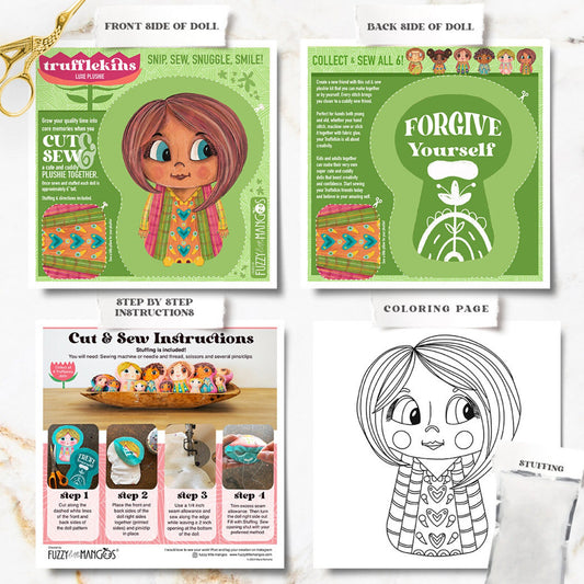 Fuzzy Little Mangoes | Truffelkins | Forgive Yourself (green)