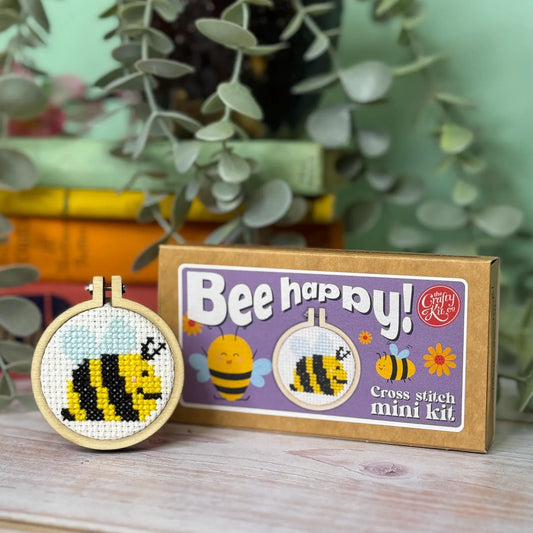 The Crafty Kit Company | Mini Matchbox Cross Stitch Kit ~ Bee Happy!