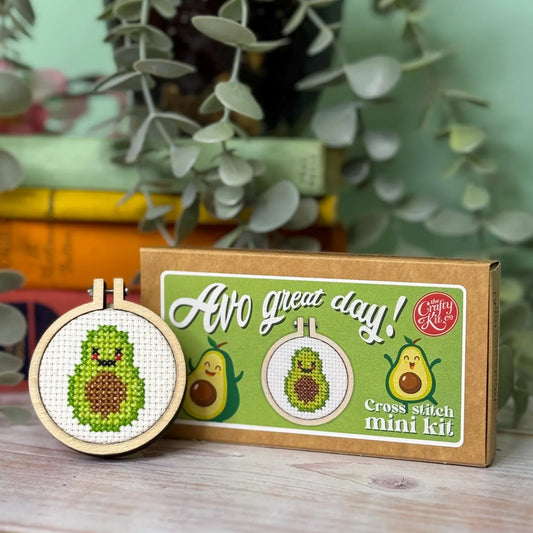 The Crafty Kit Company | Mini Matchbox Cross Stitch Kit ~ Avo Great Day!