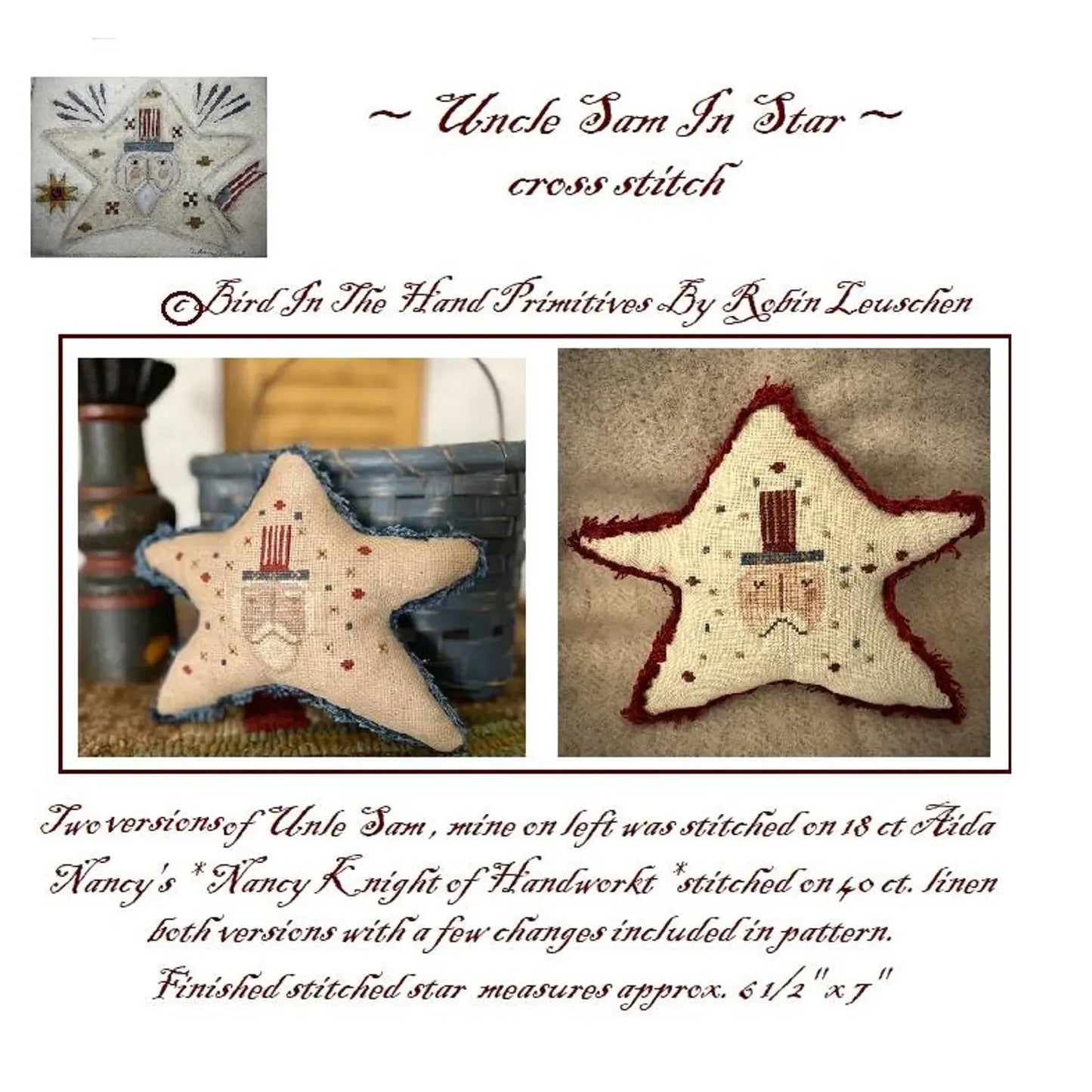 Bird In The Hand Primitives | Uncle Sam In Star
