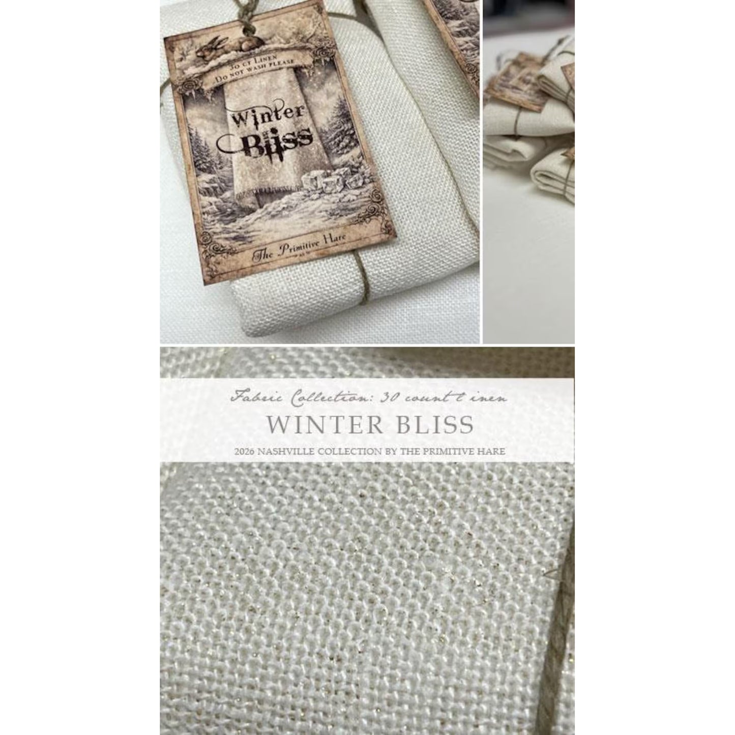 The Primitive Hare ~ 30 ct. Winter Bliss Linen