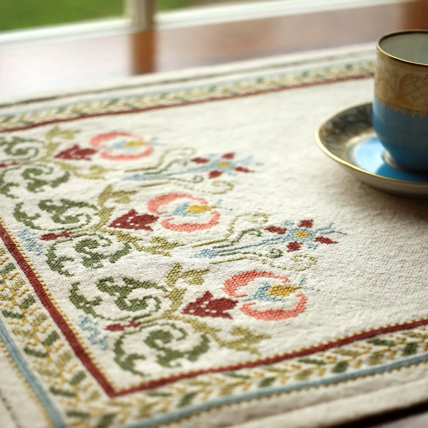 Avlea Folk Embroidery | Arcadian Peony Cross Stitch Kit