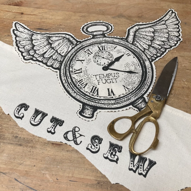 Quirk and Whimsey | Cut & Sew Tea Towel - Time Flies