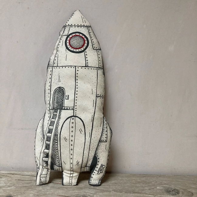 Quirk and Whimsey | Cut & Sew Tea Towel - Space Rocket