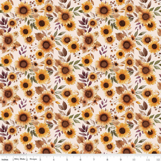 Harvest on the Prairie ~ Latté Sunflowers - C18280-LATTE