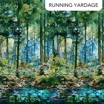 Serenity Springs ~ Green Multi Full Width Border - DP29066-78