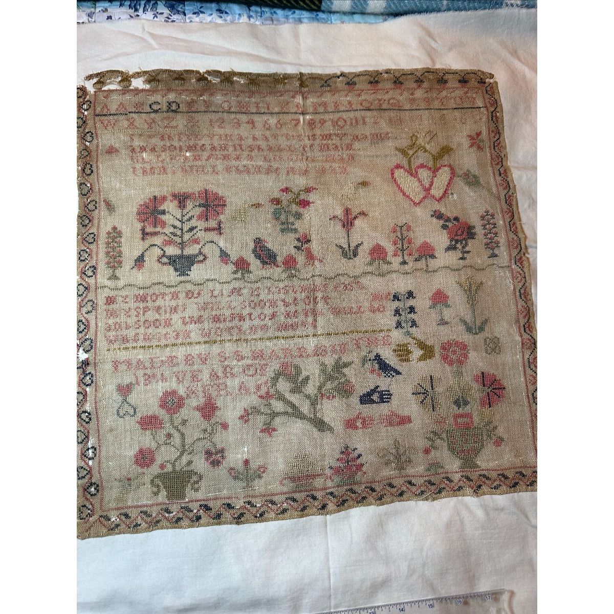 Cross Stitch Antiques | SS Harris, Heart in Hand Sampler MARKET 2026