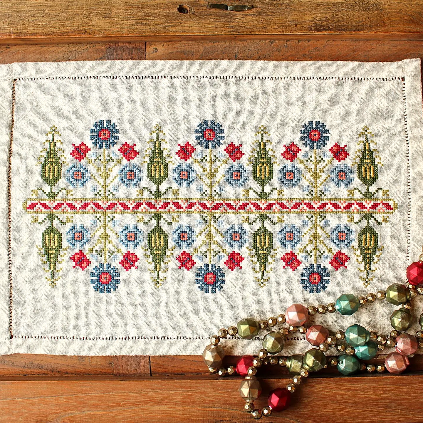 Avlea Folk Embroidery | Delphian Cornflower Cross Stitch Kit