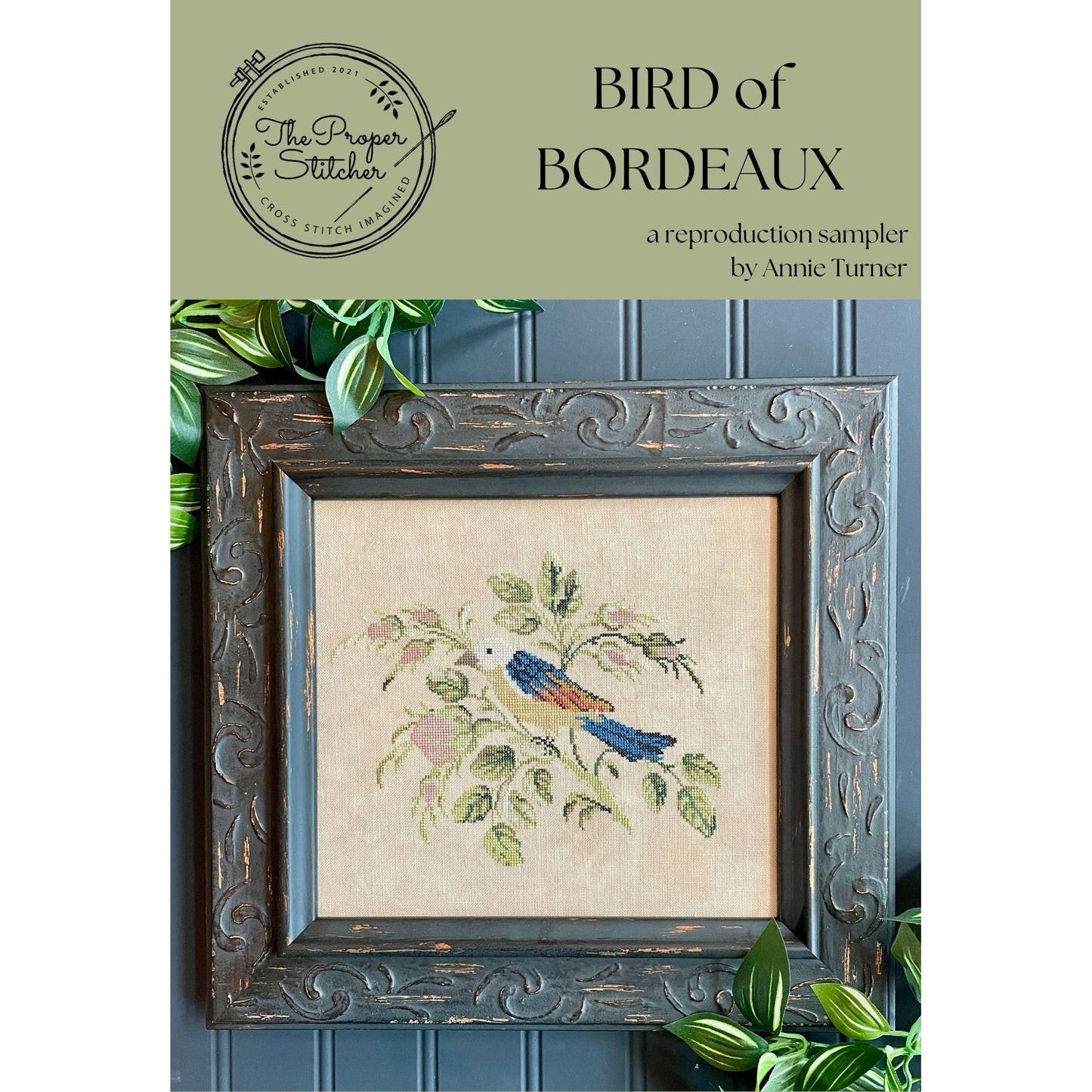 The Proper Stitcher | Bird of Bordeaux Reproduction Sampler NM25