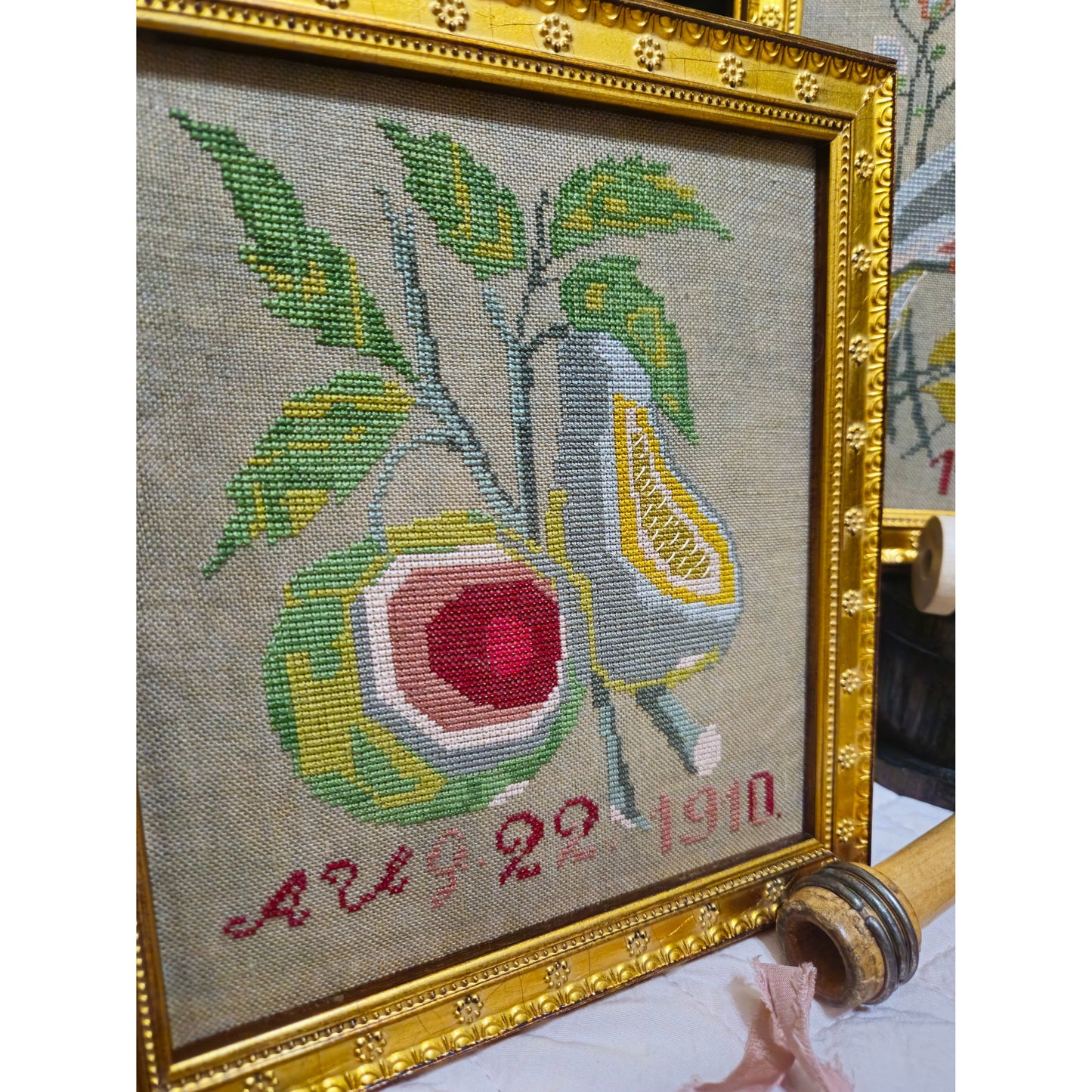 Quaint Rose Needlearts  | 1910 Bird and Pear MARKET 2026