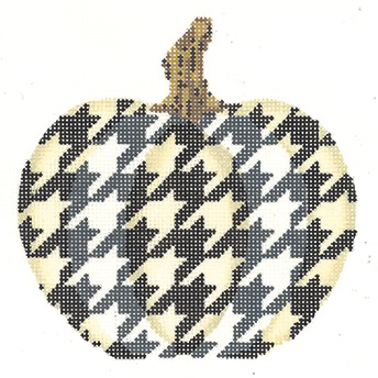 Kelly Clark | Black Bat Houndstooth Pumpkin Needlepoint Canvas