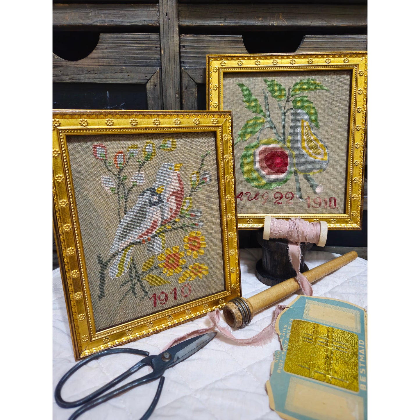Quaint Rose Needlearts  | 1910 Bird and Pear MARKET 2026