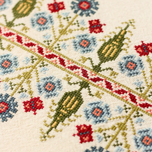 Avlea Folk Embroidery | Delphian Cornflower Cross Stitch Kit