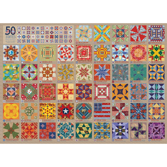 Cobble Hill Puzzles | 50 States Quilt Blocks Jigsaw Puzzle