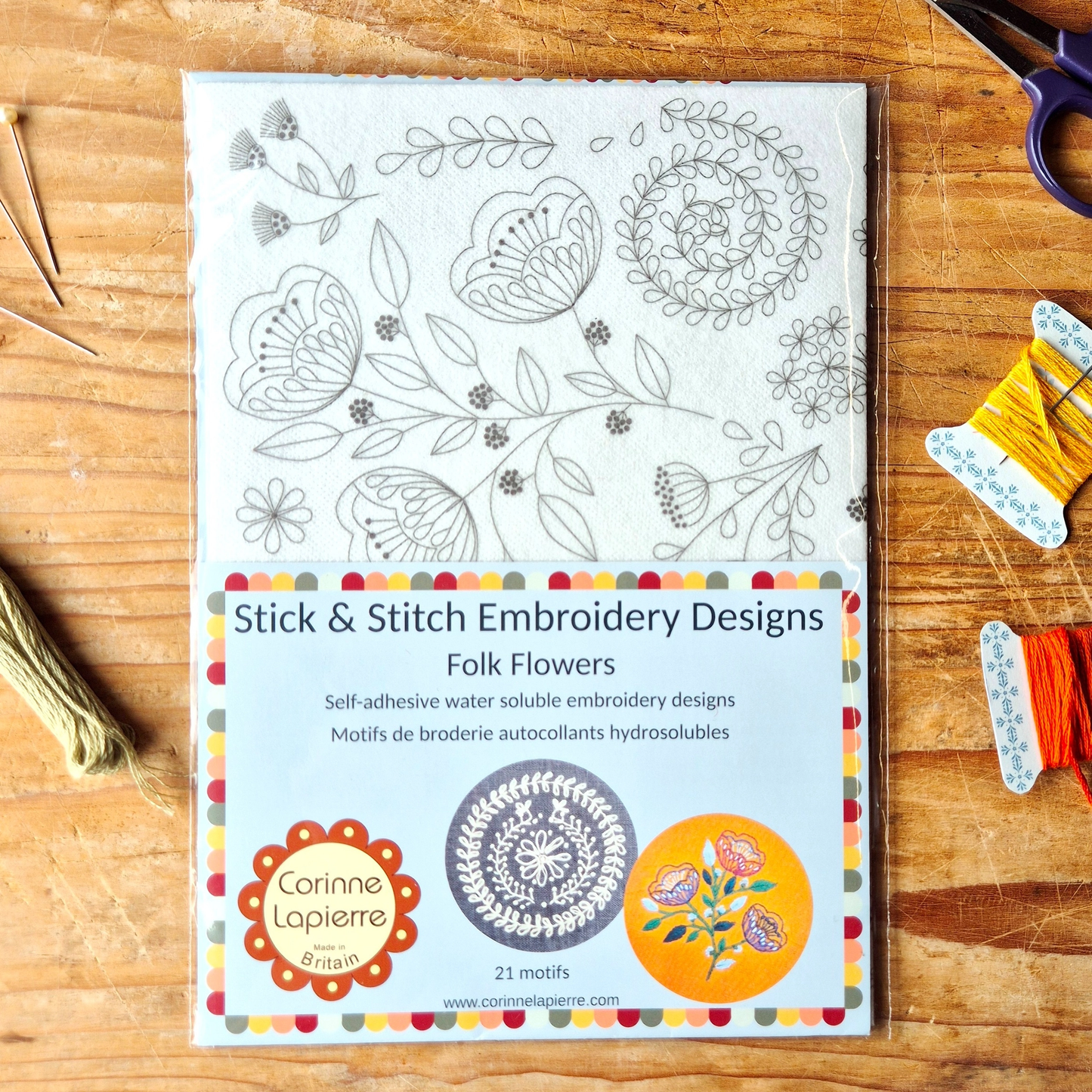 Corrine Lapierre | Stick and Stitch Embroidery - Folk Flowers