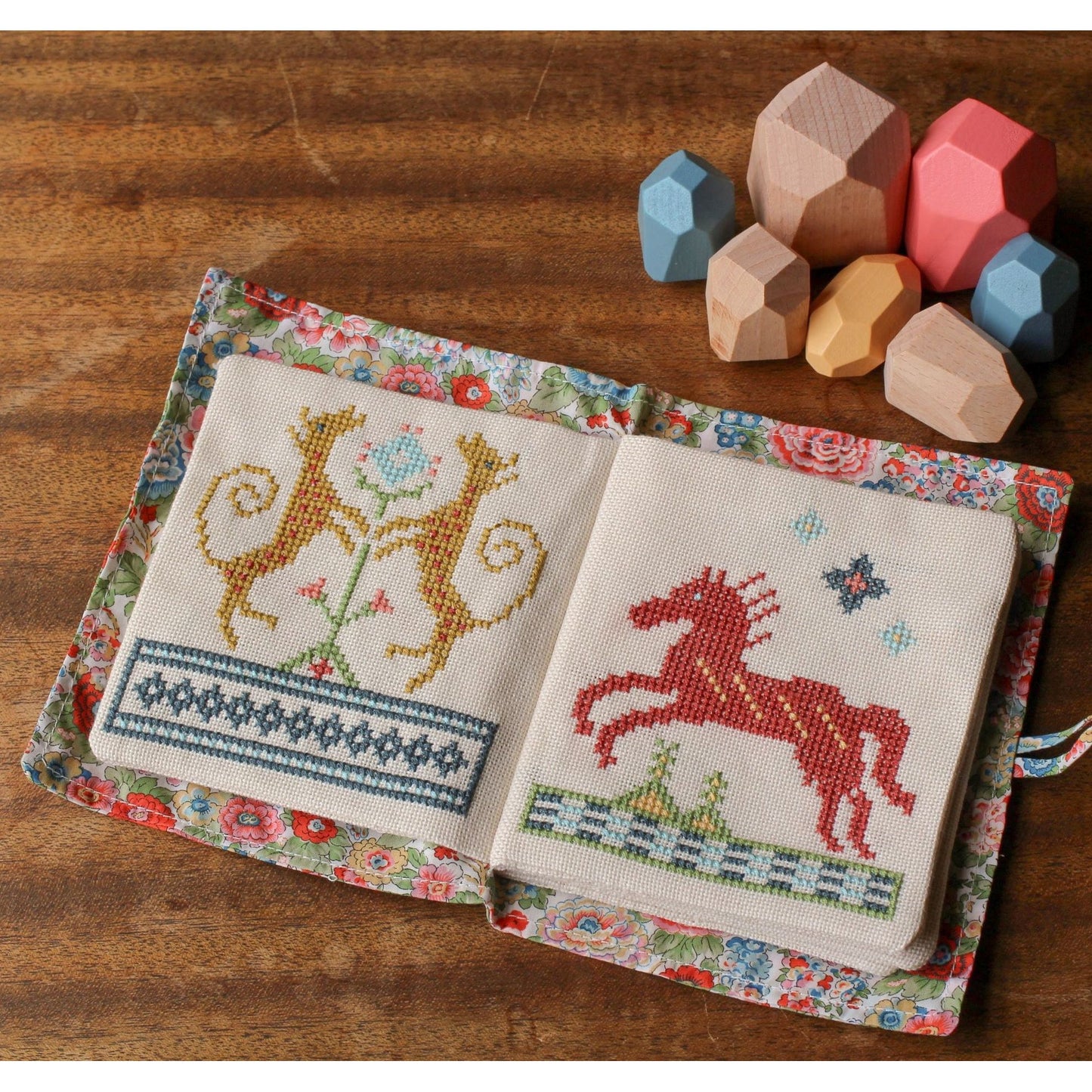 Avlea Folk Embroidery | Byzantine Beasts w/ Liberty® Fabric Cross Stitch Kit