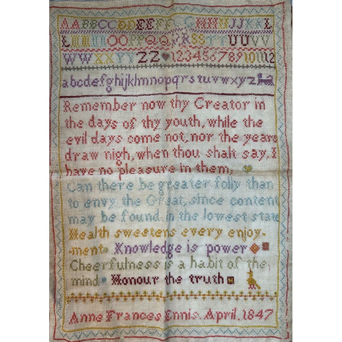 Cross Stitch Antiques | Anne Frances Ennis 1847 NM2026