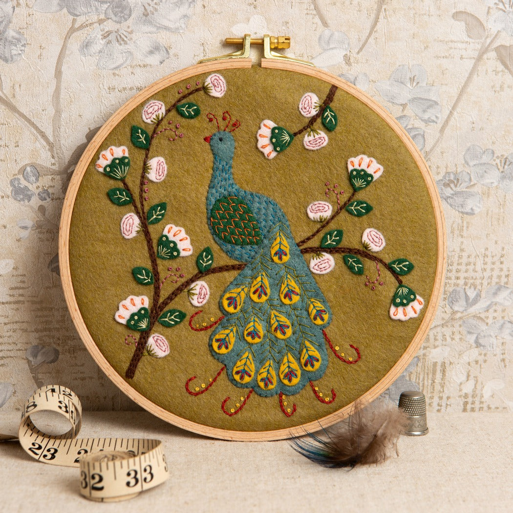 Corrine Lapierre | Flamboyant Peacock Appliqué Hoop Craft Kit