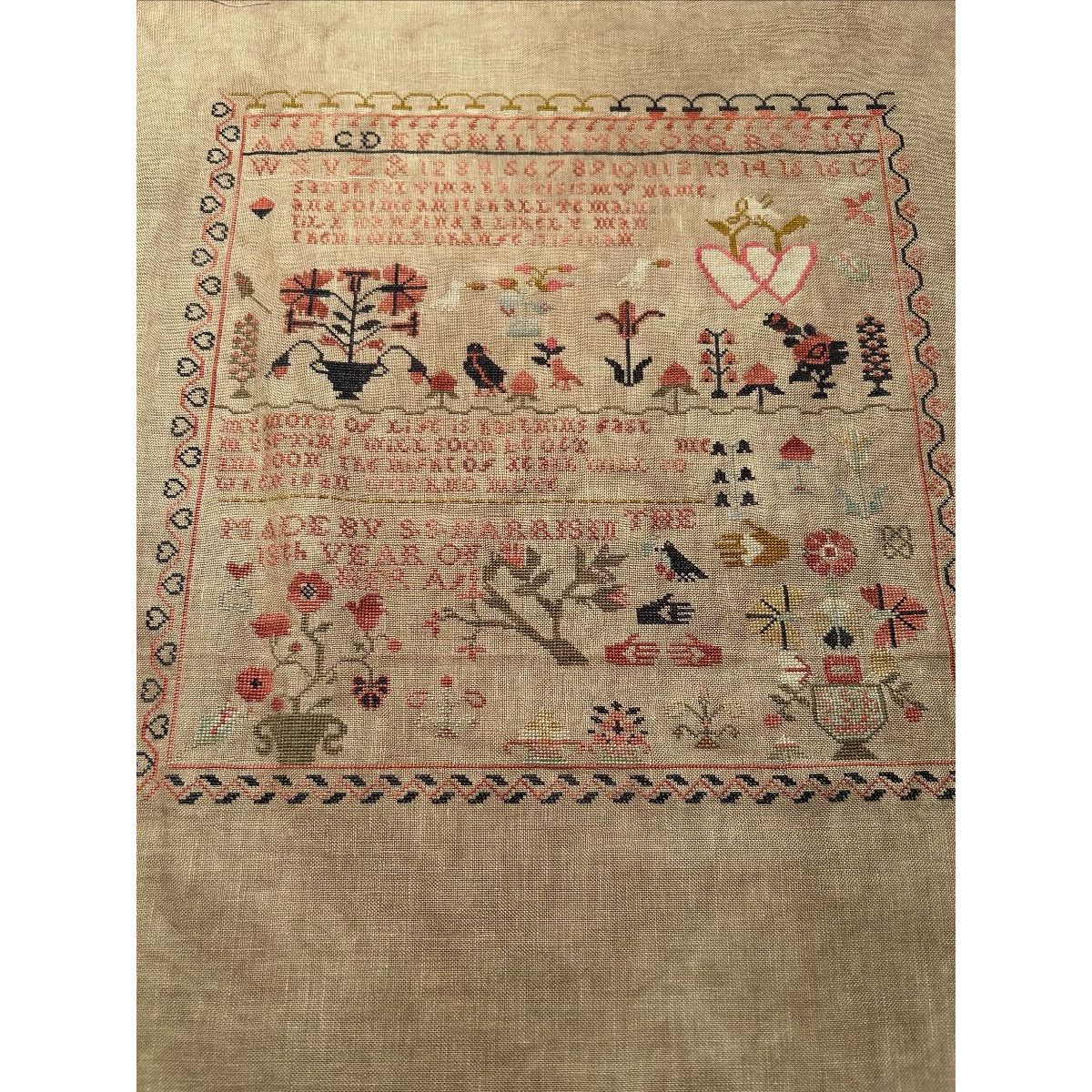 Cross Stitch Antiques | SS Harris, Heart in Hand Sampler MARKET 2026