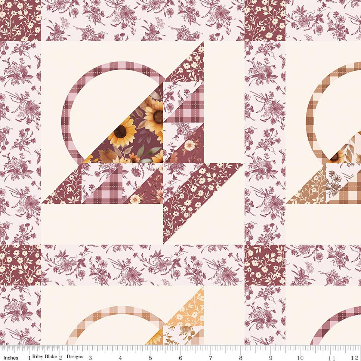 Harvest on the Prairie ~ Cream Harvest Baskets Cheater Print - CD18293-CREAM