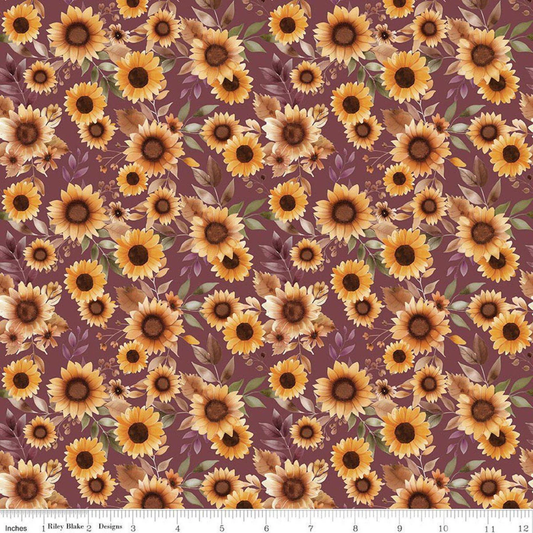 Harvest on the Prairie ~ Wine Sunflowers - C18280-WINE
