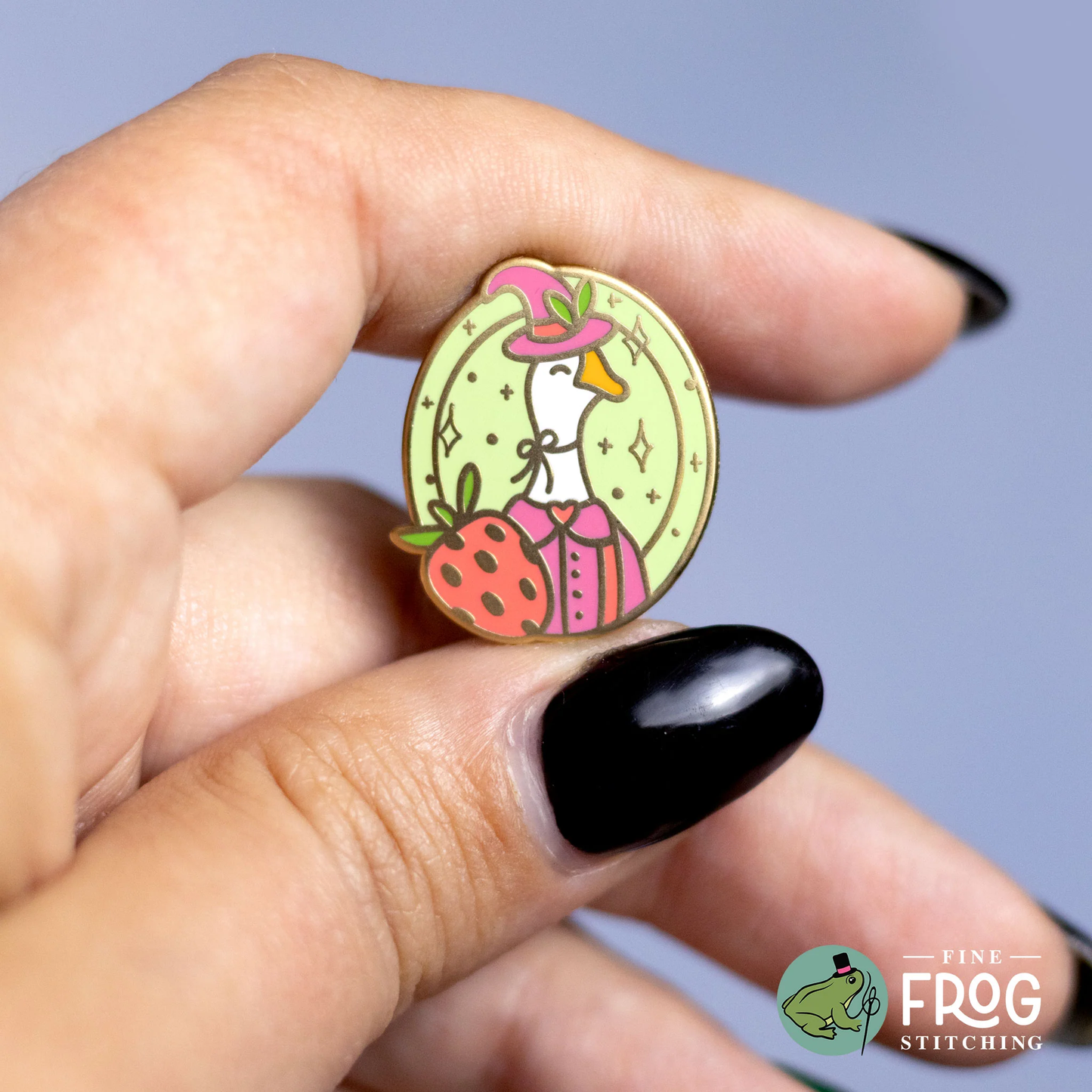 Fine Frog Stitching | Strawberry Goose Witch Needle Minder NM2026