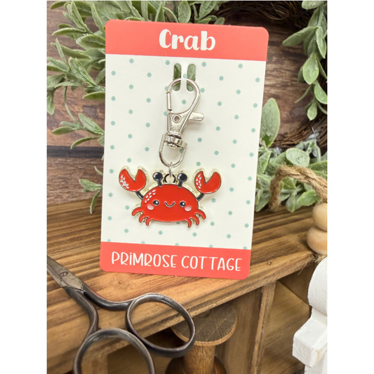 Primrose Cottage  | Scissor / Zipper Fob Charm - Crab