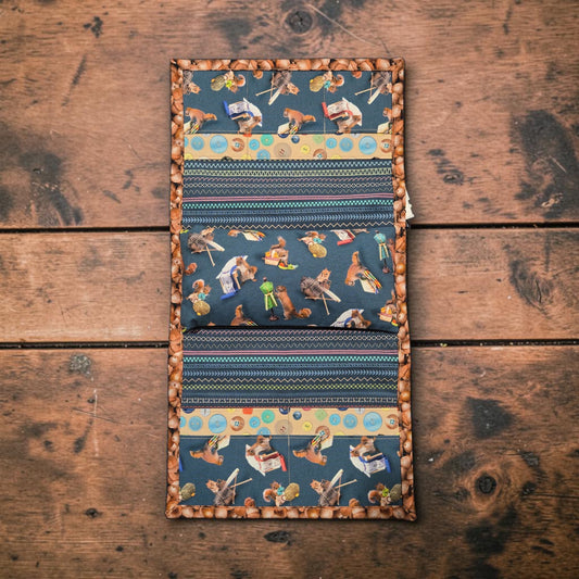 Designed by Cheri | Arm Rest Stitching Caddy Featuring Secret Life of Squirrels IV Fabrics