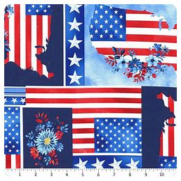 Faith, Family, Freedom ~ Americana Patchwork Multi ~  14826-99