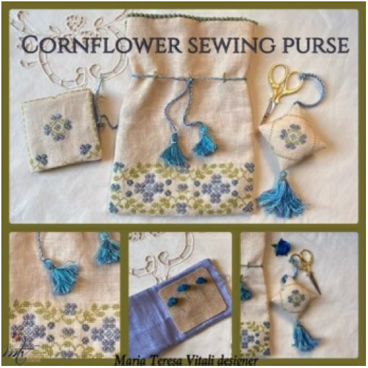 MTV Designs ~ Cornflowers Sewing Purse / Set Pattern