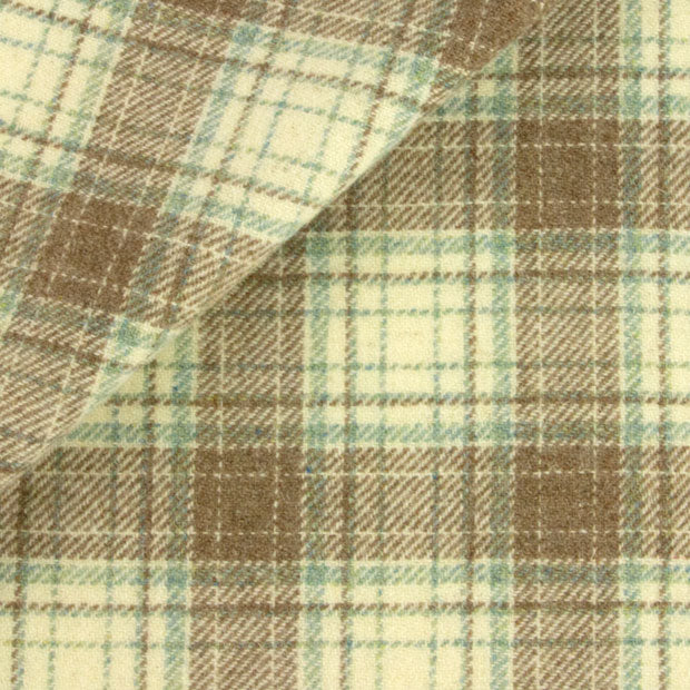 Dorr Mill ~ #10321 Natural, Brown & Gray Plaid Wool Fabric