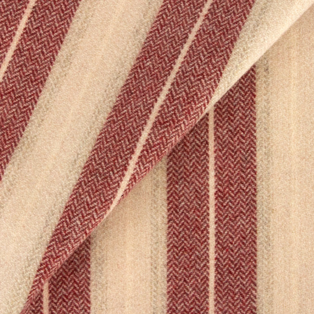 Dorr Mill ~ #1122 Natural Stripe with Antique Red Wool Fabric