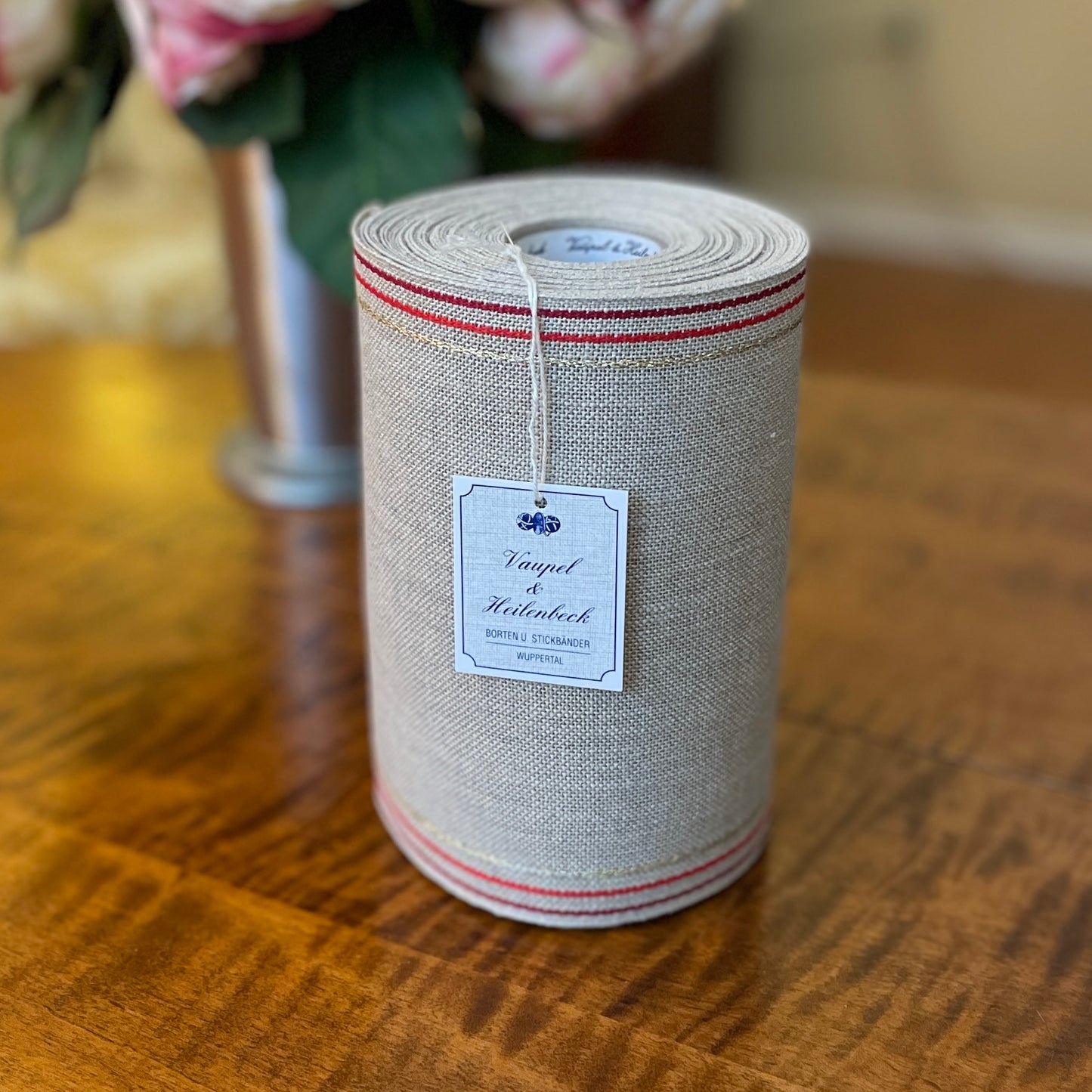 Vaupel & Heilenbeck Linen Banding - Red & Gold Triple Colored 160 mm 2011-160-4390