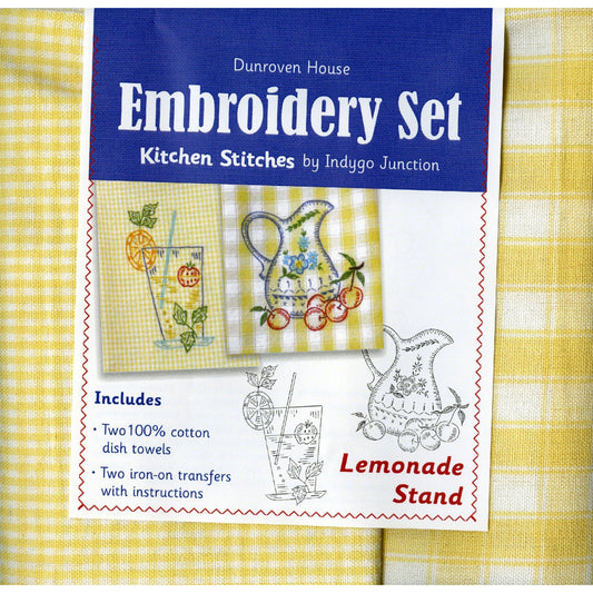 Kitchen Towels Embroidery Set ~ Lemonade Stand