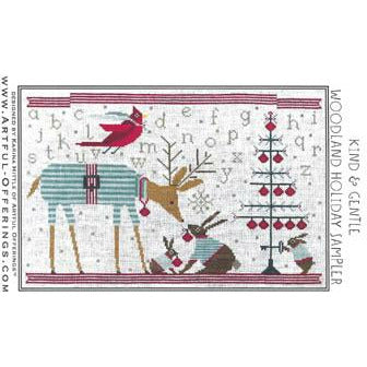 Artul Offerings ~ Kind & Gentle Woodland Holiday Sampler Pattern