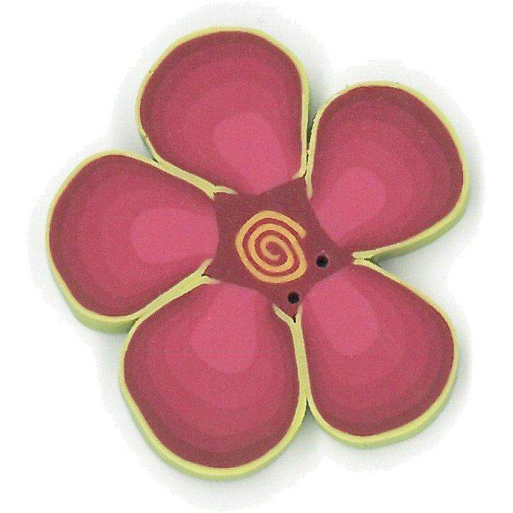 JABC ~ Large Rose Hibiscus Button