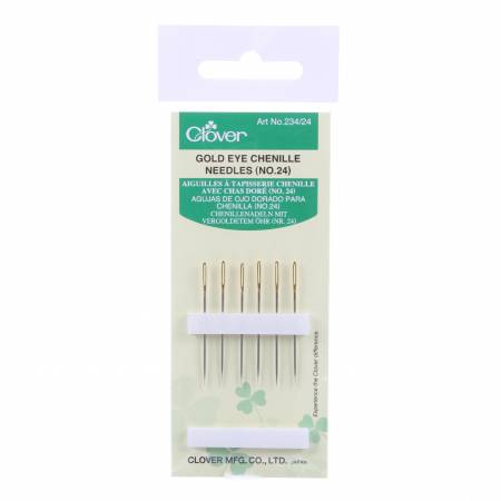 Clover Gold Eye Chenille Needles ~ Size 24