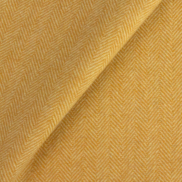 Dorr Mill ~ #2721  Medium Gold Herringbone Wool Fabric