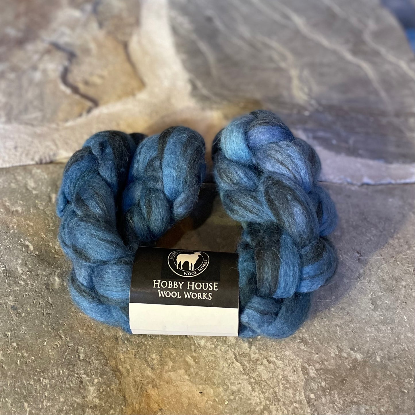 Mixed BFL Wool Roving ~ Azure