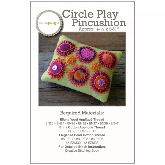 Sue Spargo ~ Circle Play Pincushion Wool Applique Pattern
