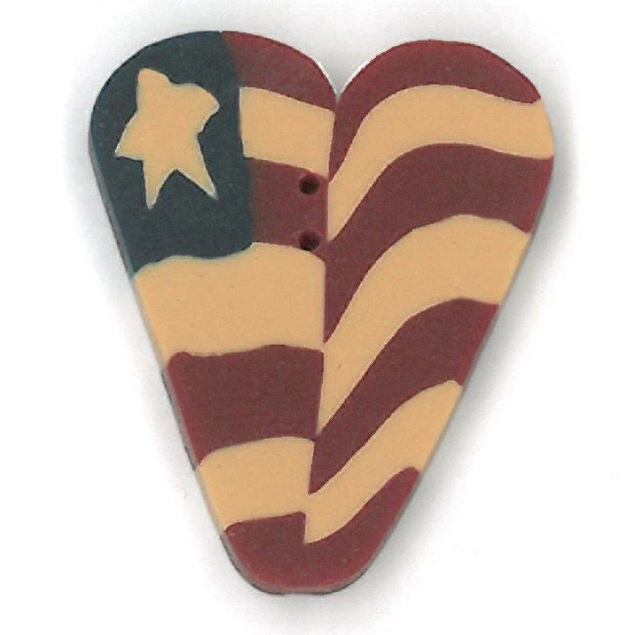 JABC ~ Extra Large Folk Art Liberty Heart Button