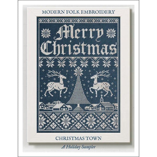 Modern Folk Embroidery ~ Christmas Town Pattern