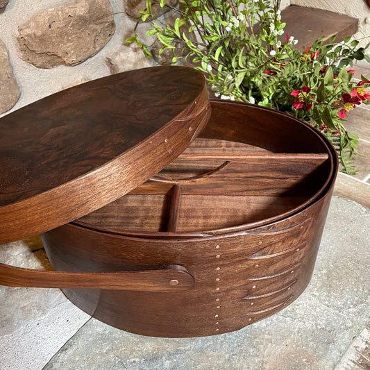 Suffolk Shaker Shop Shaker Oval #6 Sewing Box in Walnut