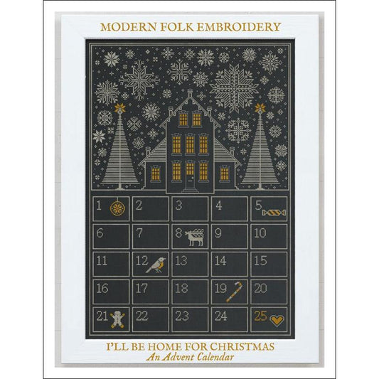 Modern Folk Embroidery ~ I'll Be Home For Christmas Pattern