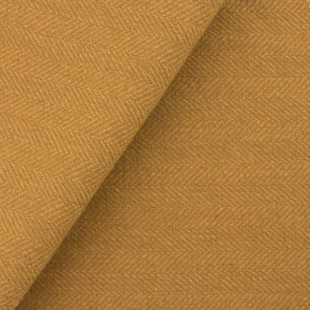 Dorr Mill ~ #5719 Medium Gold & Dark Gold Herringbone Wool Fabric